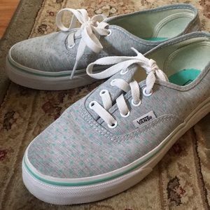 Seafoam Green Polka Dot and Grey Vans